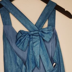 Soieblu half denim half white tulle dress